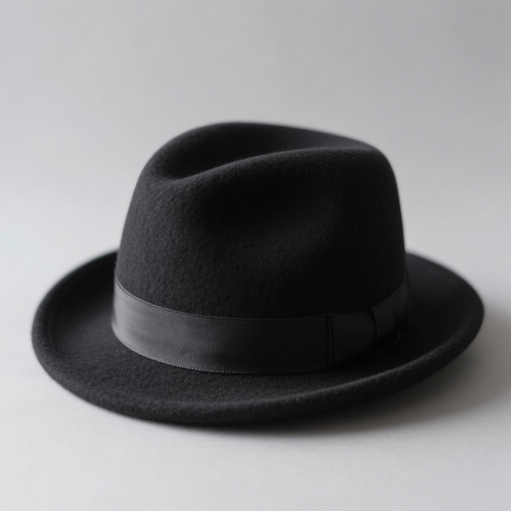 Mũ Fedora len đen cổ điển